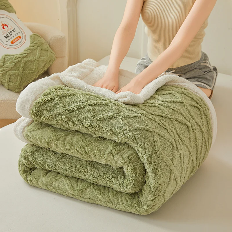Premium Sherpa Double Layer Blanket Soft Reversible Fleece Warm Thick Throw Blanket for Bed, Couch Cozy All-Season Home Decor