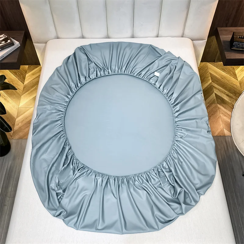 Egyptian Cotton Fitted Sheet with Elastic Bands Adjustable Non Slip Mattress Covers for Twin Double King Queen Bed Soft Bedsheet