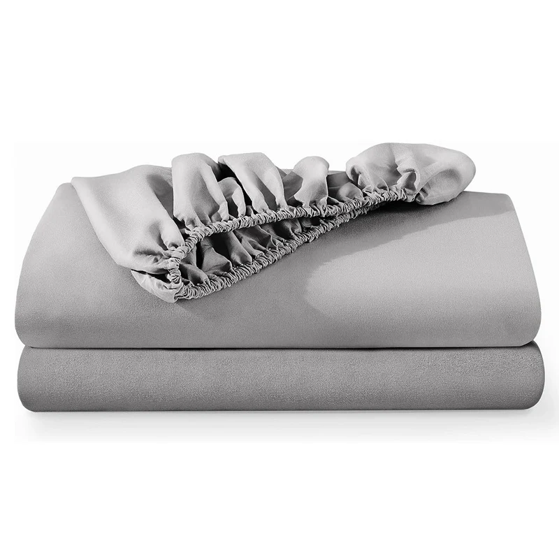 Soft Luxury Egyptian Cotton 400TC Fitted Bed Sheet with Elastic Bands Mattress Cover Non Slip Machine Washable 140/160/180/200cm