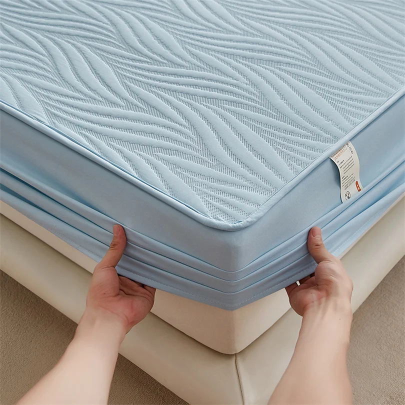 Waterproof 3D Air Fabric Thick Mattress Cover, 100% Waterproof Mattress Pad Protector, Ultra Soft Breathable Fitted Bed Sheet