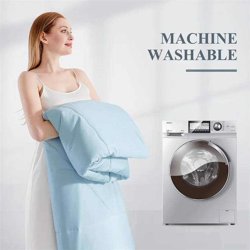 Air Condition Cooling Comforter Solid Color Cooling Blankets for Hot Sleepers Breathable Soft Lightweight Summer Quilt Smooth