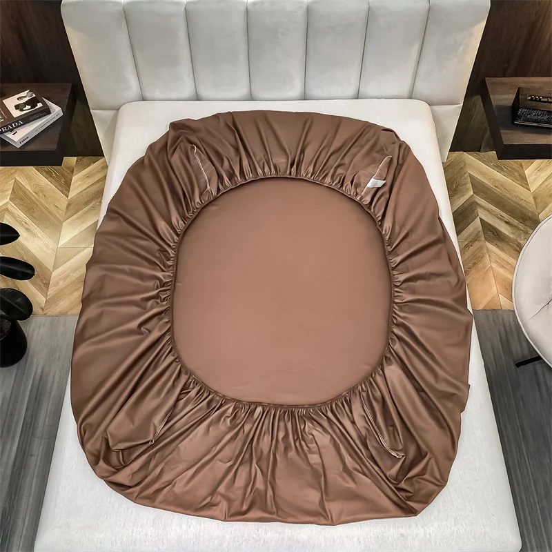 Egyptian Cotton Fitted Sheet with Elastic Bands Adjustable Non Slip Mattress Covers for Twin Double King Queen Bed Soft Bedsheet