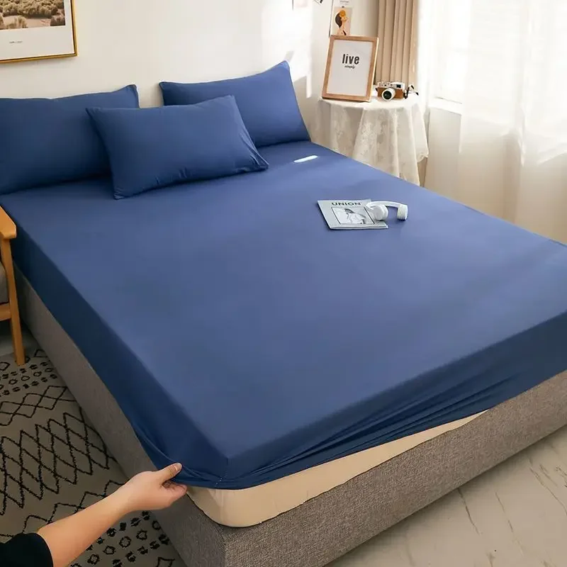 WASART Elastic fitted sheet mattress protector cover couple bedroom luxury double bed bedding queen king size bedsheet 90/150cm