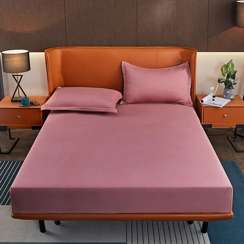 WASART Cotton fabric bed sheet elastic fitted sheet mattress protector cover cozy double bed couple bed linens 150x190 king size